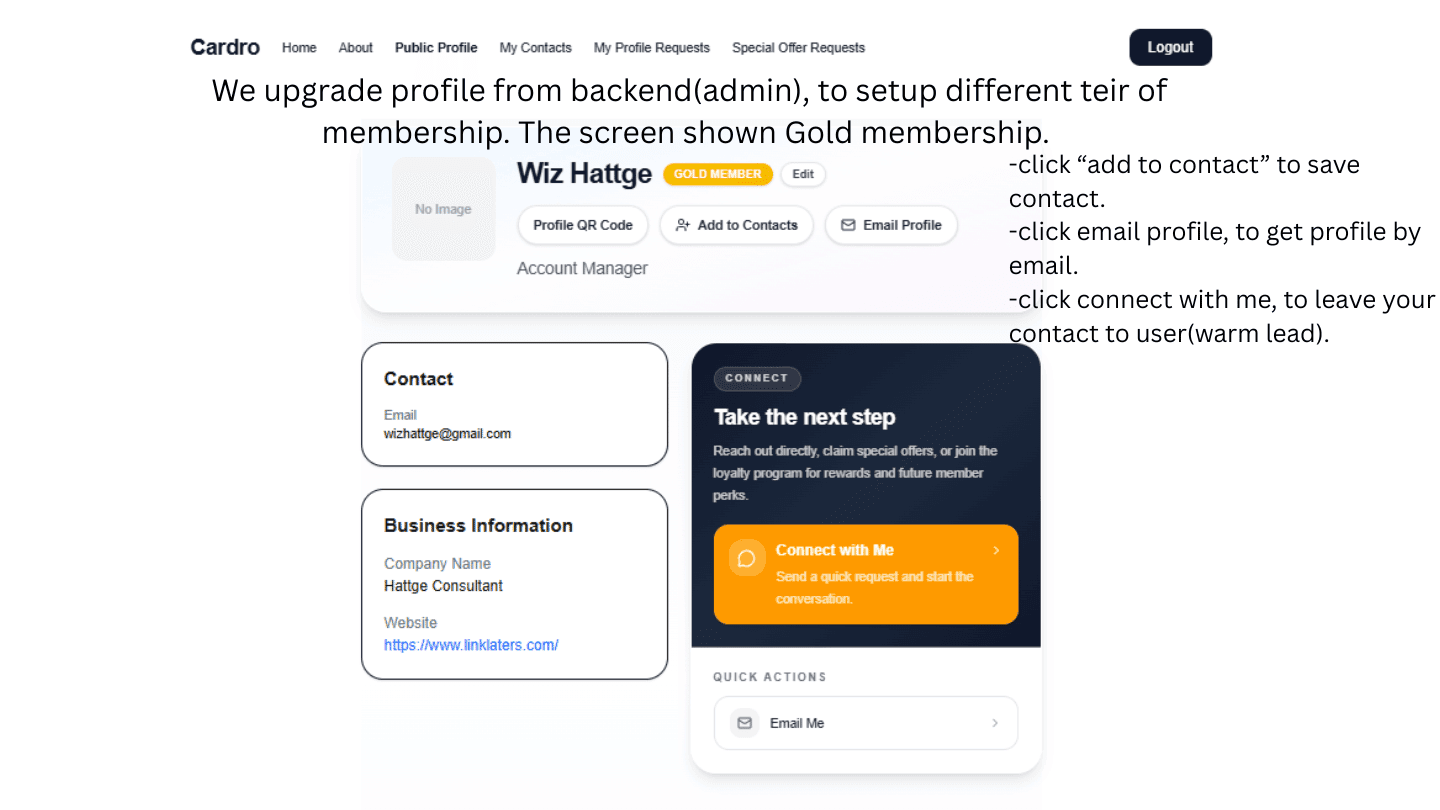Gold connect with me
